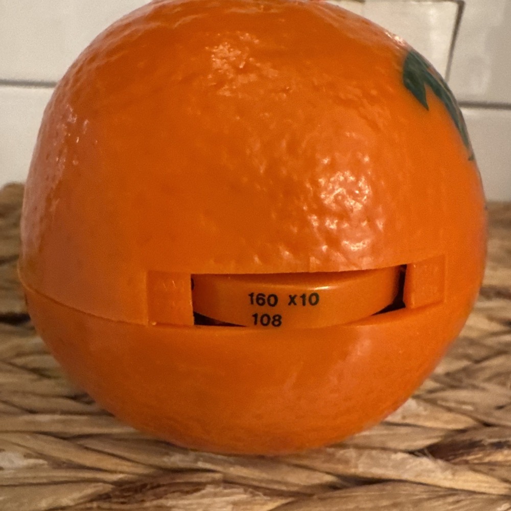 Vintage Tropicana Pure Premium ORANGE AM/FM Radio Straw New Open Box NOS Promo - Picture 3 of 7